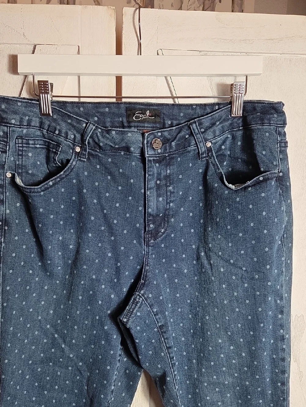 Earl Jeans Polka Dot Capri Jeans Size 18W
